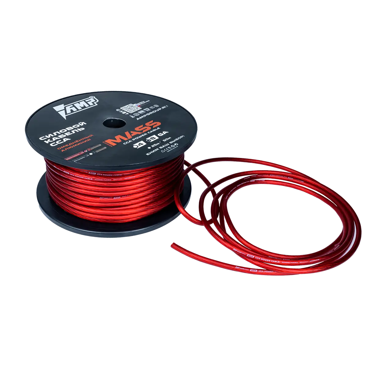 Power cable AMP MASS 8Ga Red